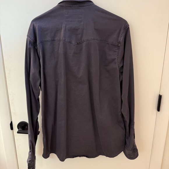 Poncho Matamoros Black Denim Snapshirt Size Large Slim - Picture 2 of 2